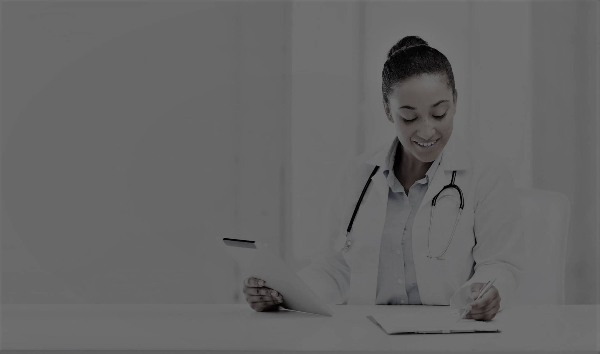 Patient using a telehealth video visit on a tablet